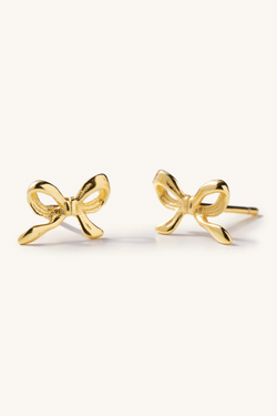 Dainty Gold Bow Studs