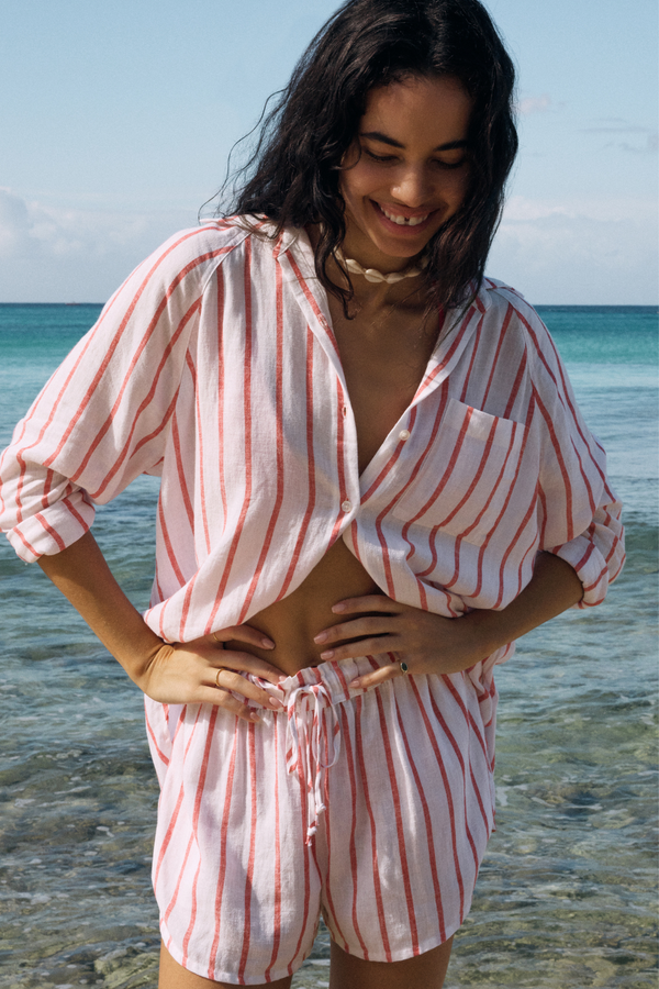 Perfect Line Cabana Red Stripe Top