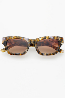 Aurora Brown Pearl Acetate Cat Eye Sunglasses