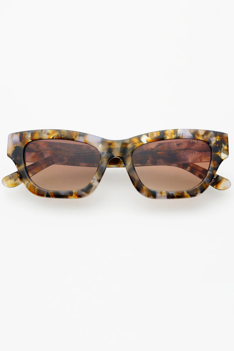 Aurora Brown Pearl Acetate Cat Eye Sunglasses