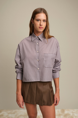 Lance Vichy Burgundy Top