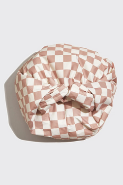 Terracotta Checker Flexi Shower Cap