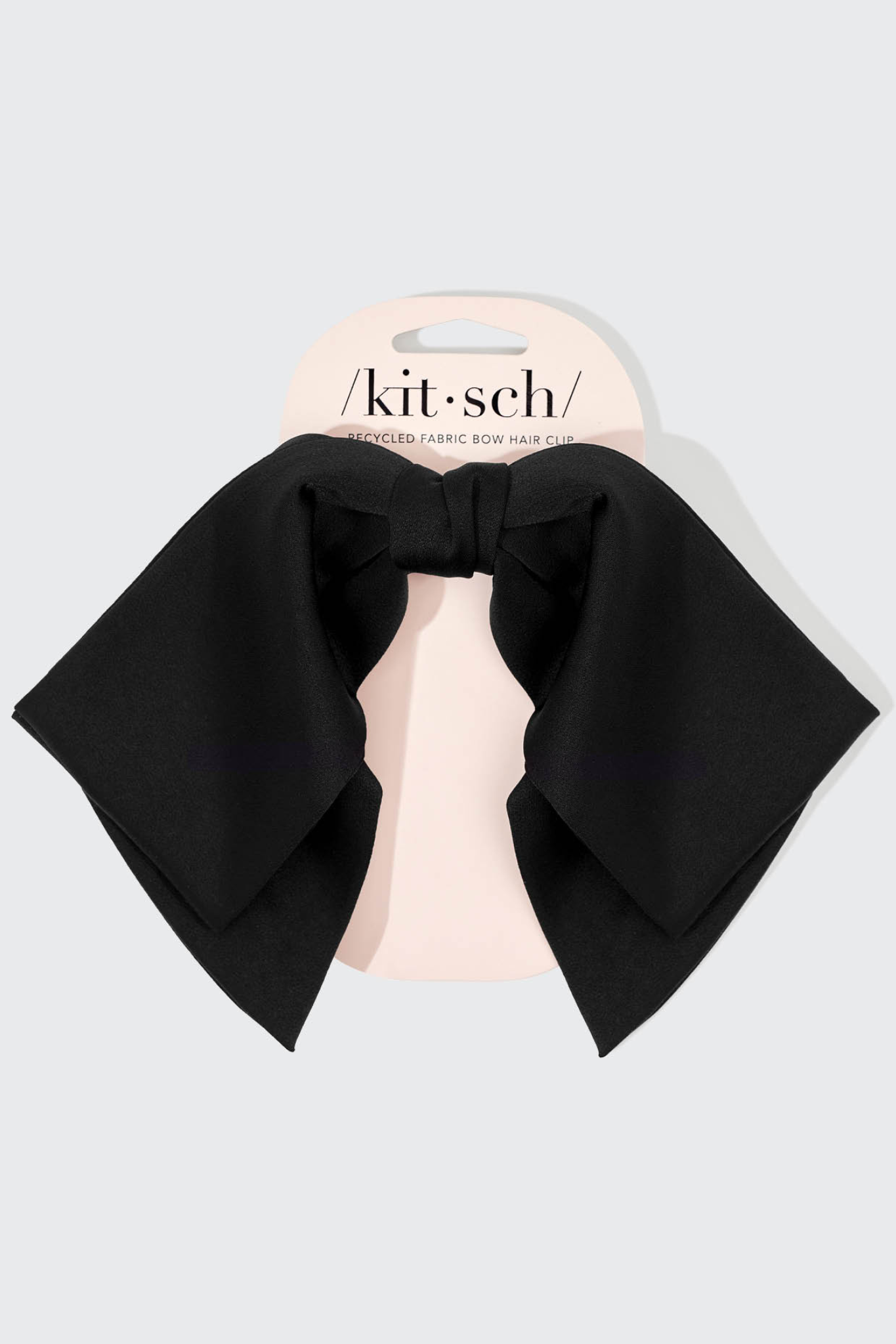 Black Fabric Bow Hair Clip