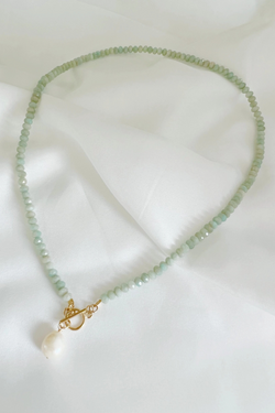 Salty Amazonite Pearl Toggle Necklace