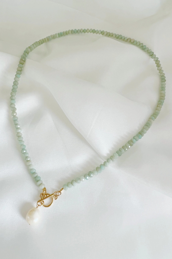 Salty Amazonite Pearl Toggle Necklace