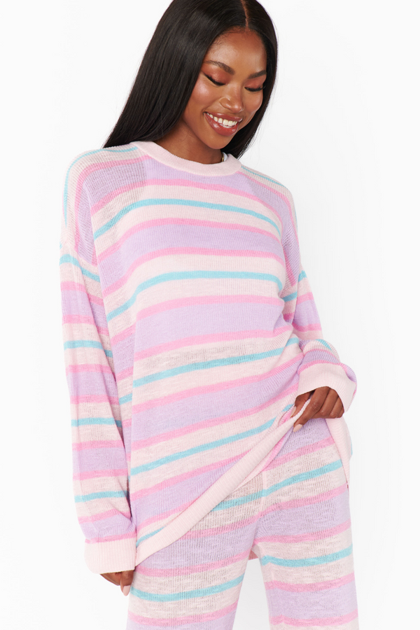 Feel Good Cotton Candy Stripe Sweater