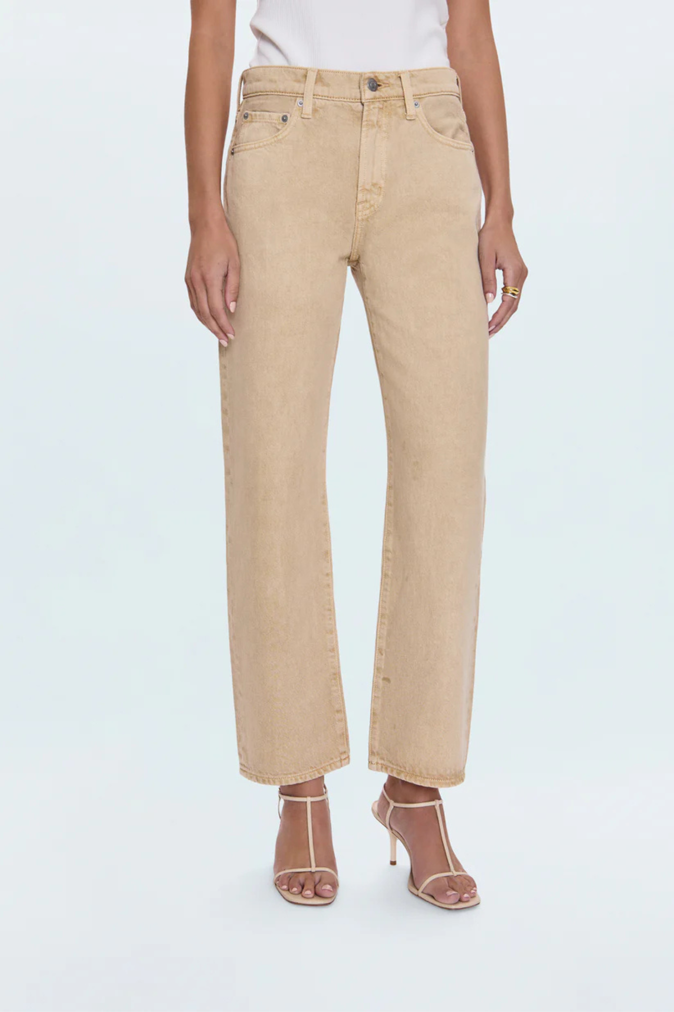 Lexi Sand Dollar Mid Rise Bowed Straight
