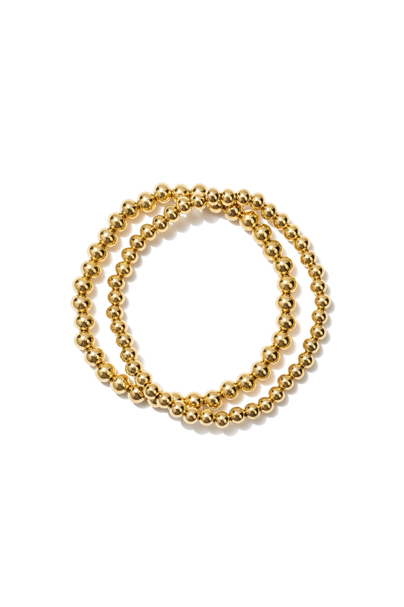 Chunky Gold Double Beaded Bracelet Set