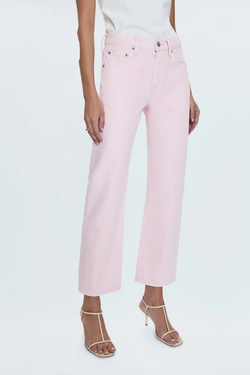 Lexi Blush Mid Rise Bowed Straight