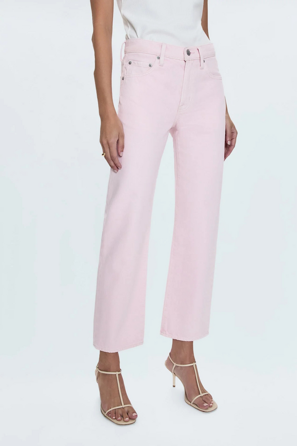 Lexi Blush Mid Rise Bowed Straight