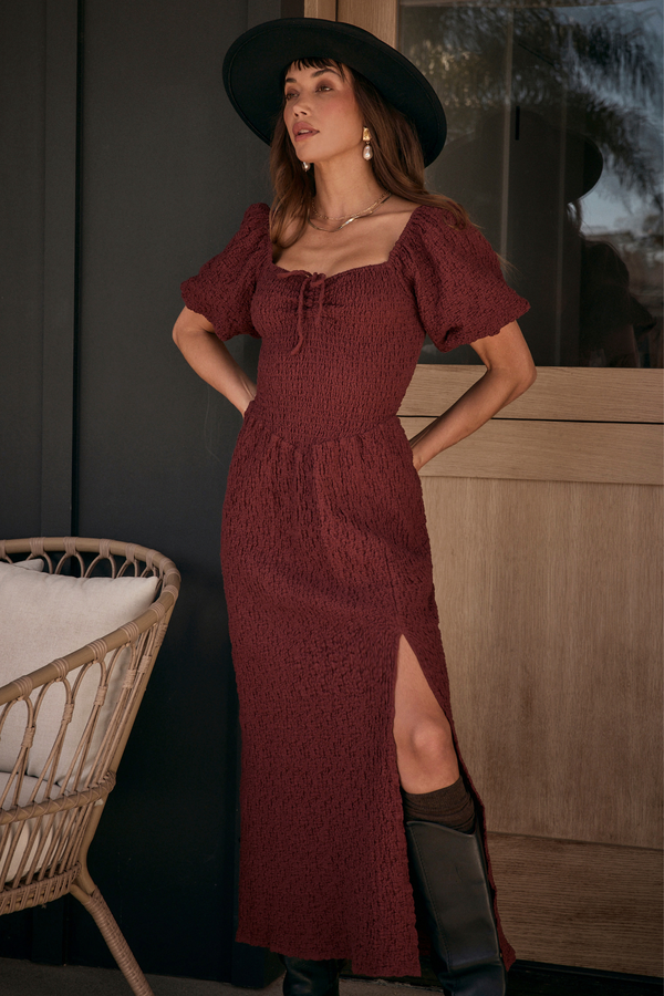 Colyn Sangria Midi Dress