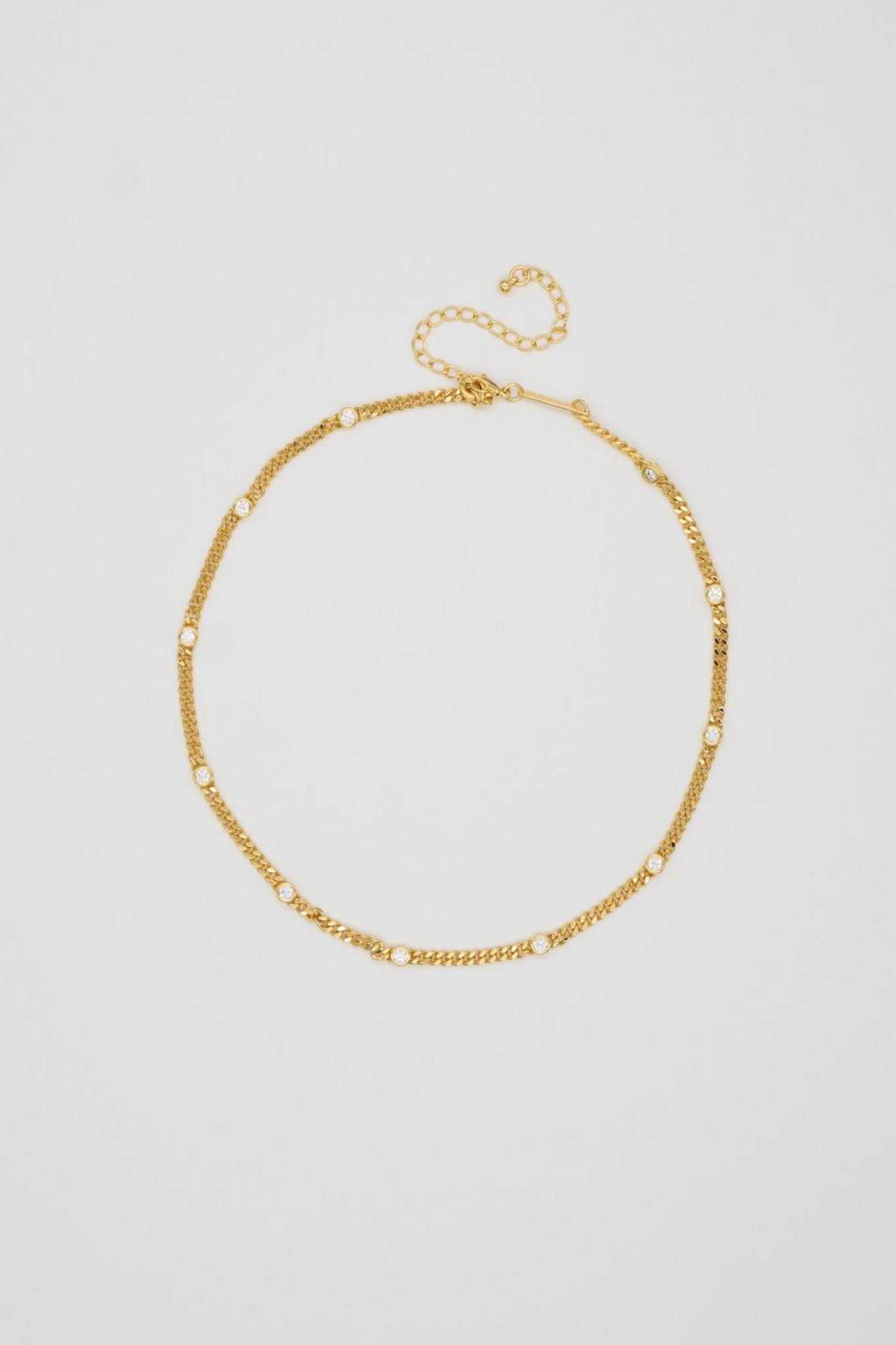 18K Gold CZ Dainty Choker