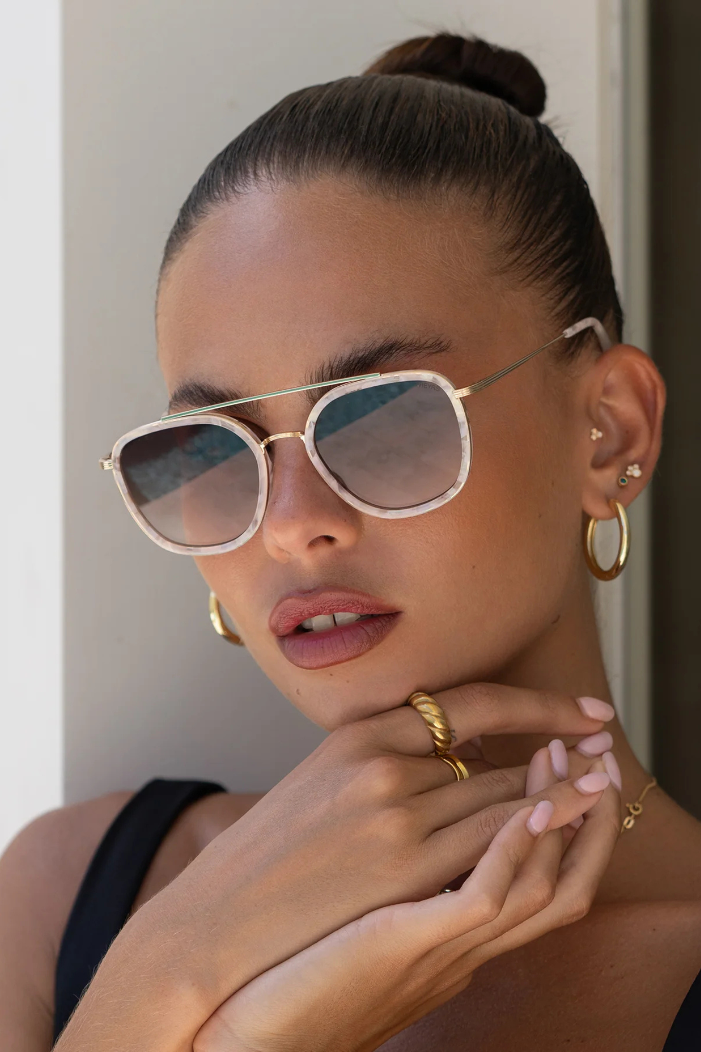 Weston Light Pink/Brown Acetate Sunglasses