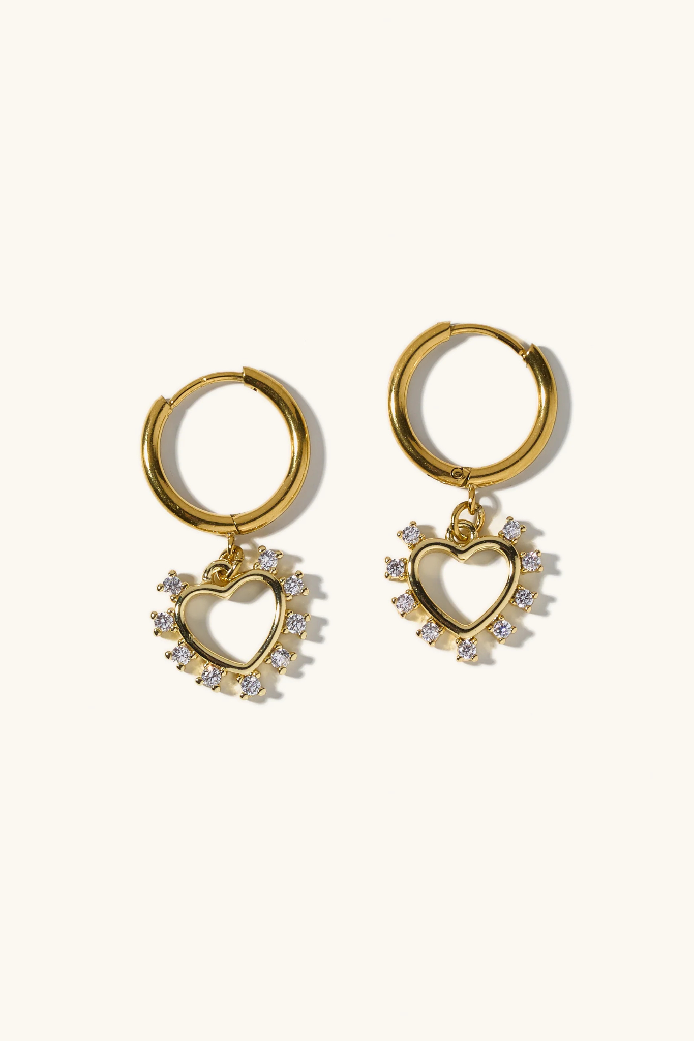 Elizabeth Crystal Heart Huggies