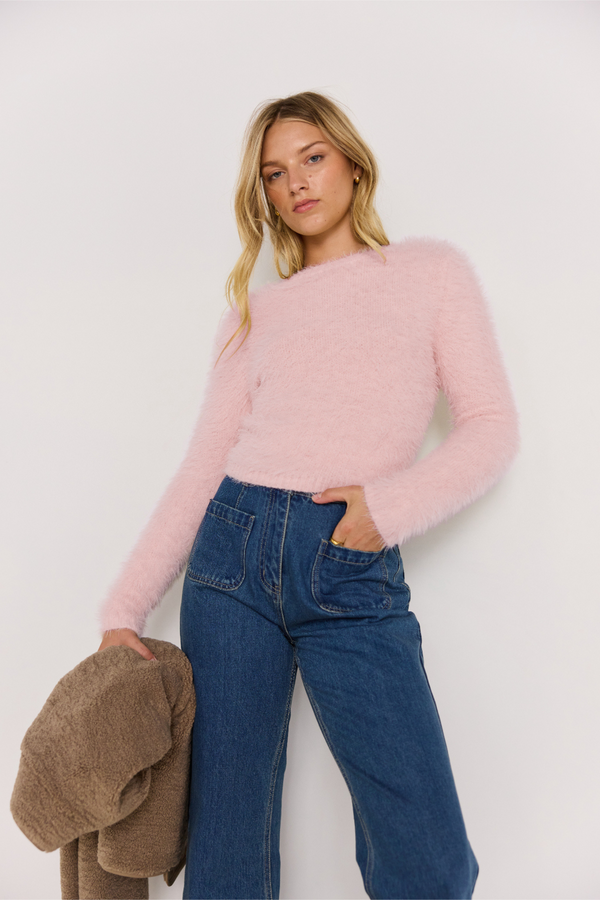 Irena Pink Fluffy Sweater