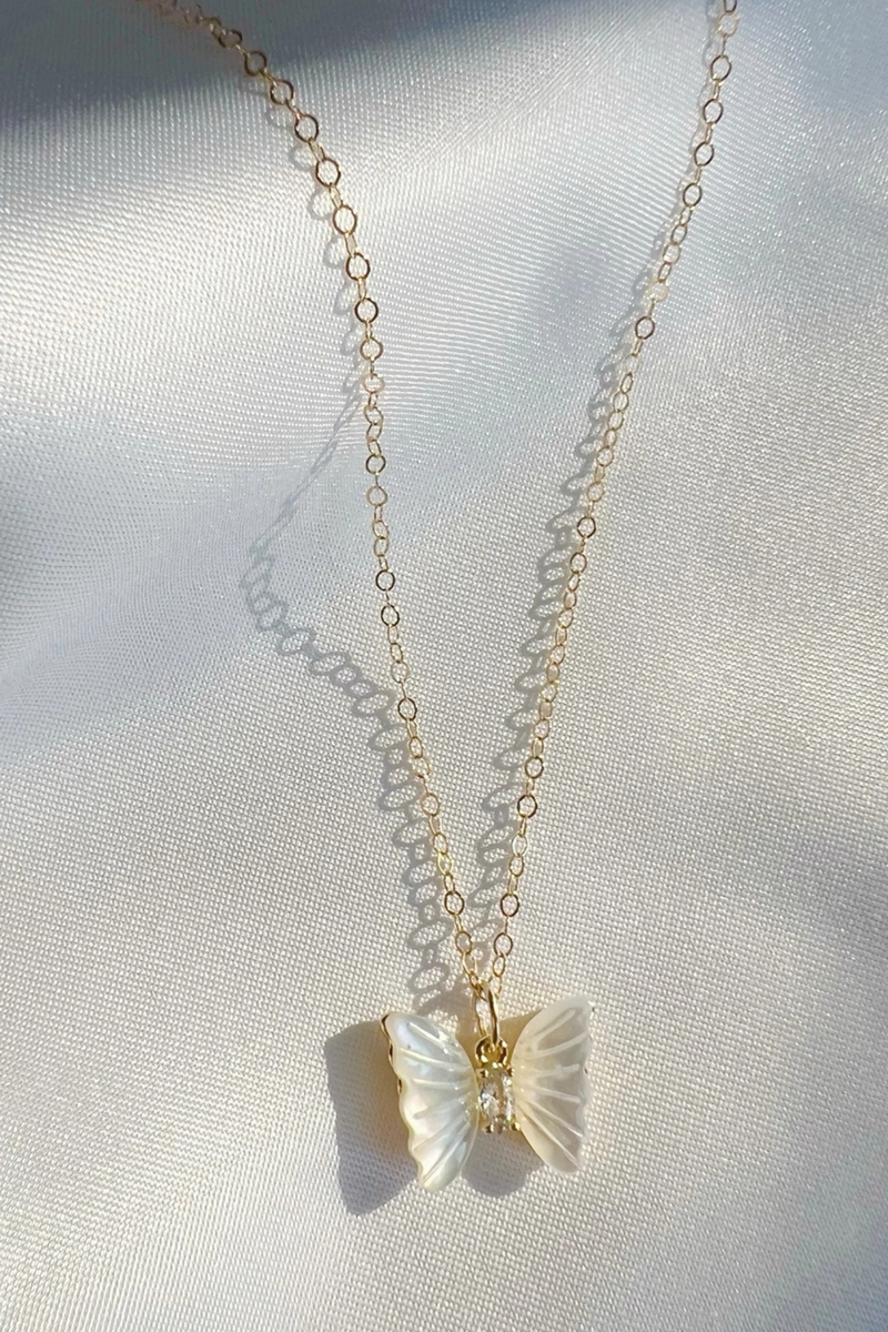 Brynn Butterfly Mother of Pearl Necklace