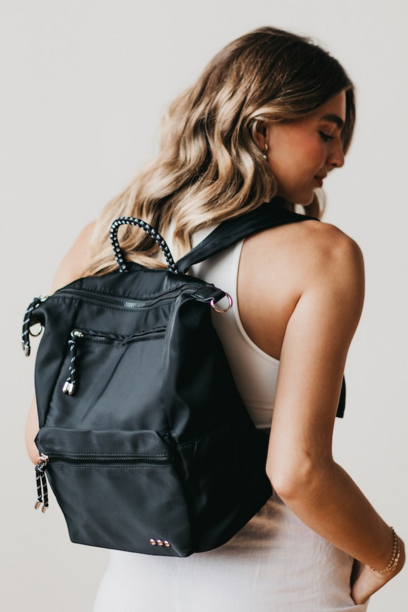 Ryanne Black Roped Backpack