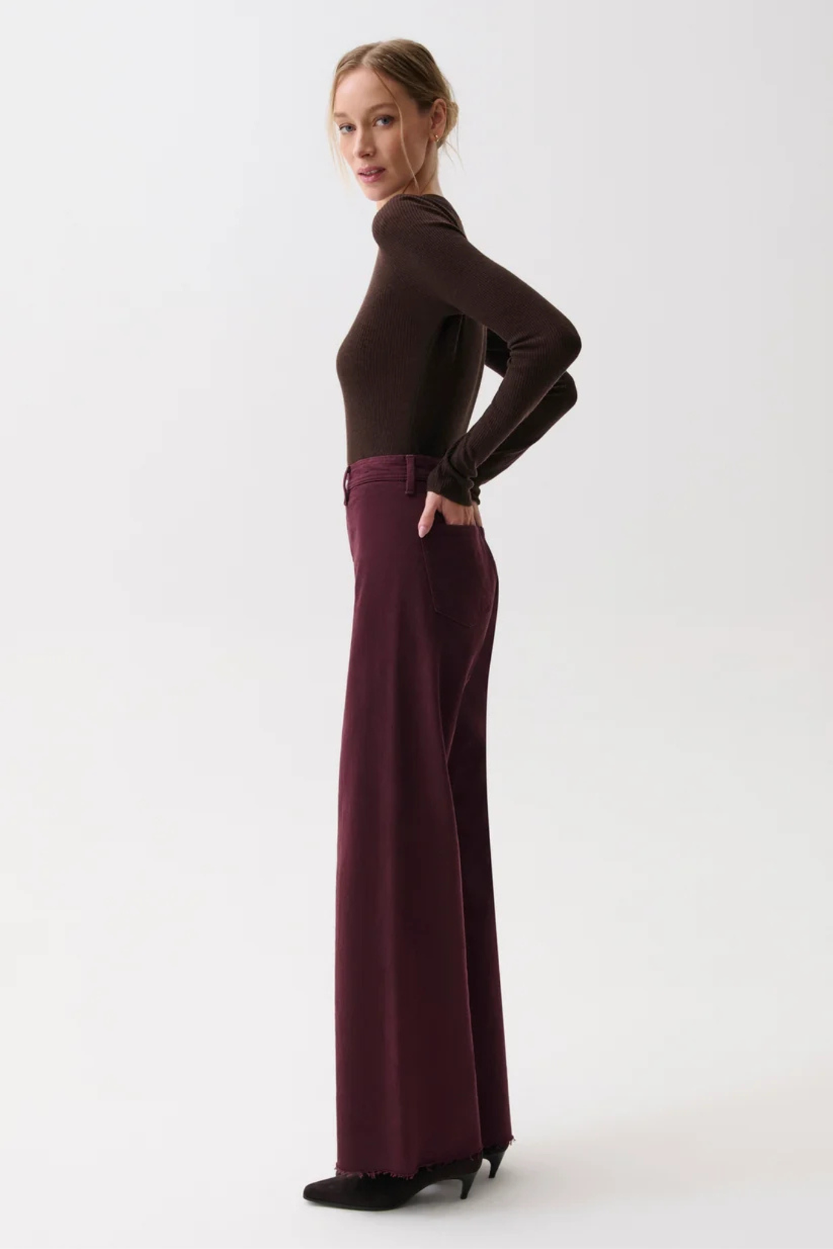 Penny Claret High Rise Wide Leg