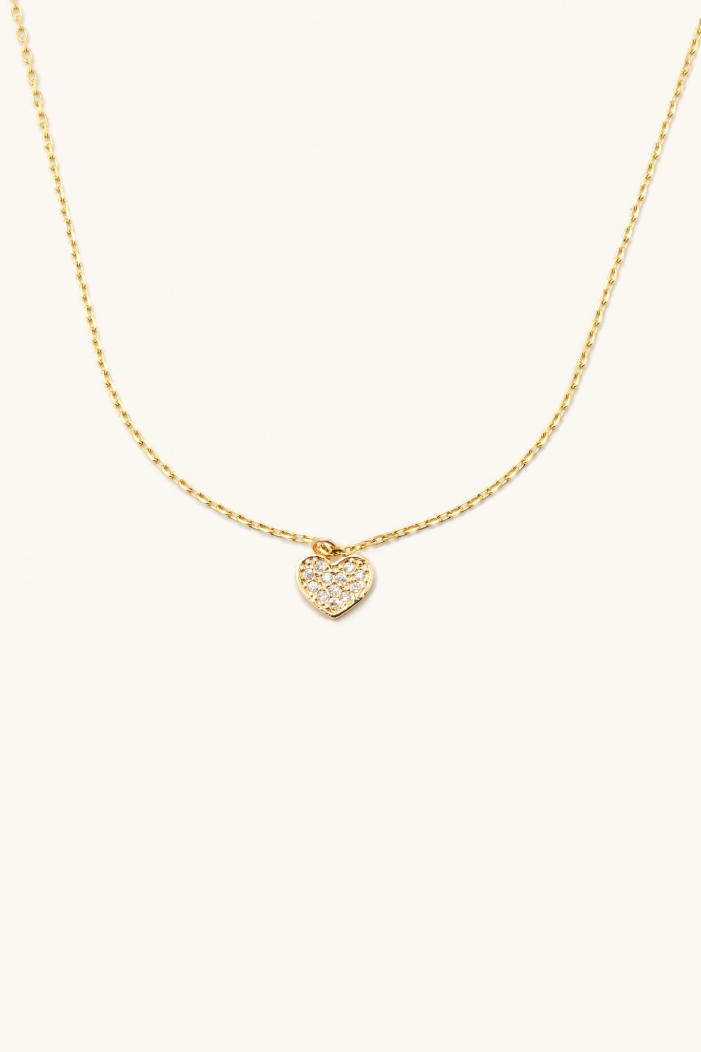 Gold Crystal Heart Necklace
