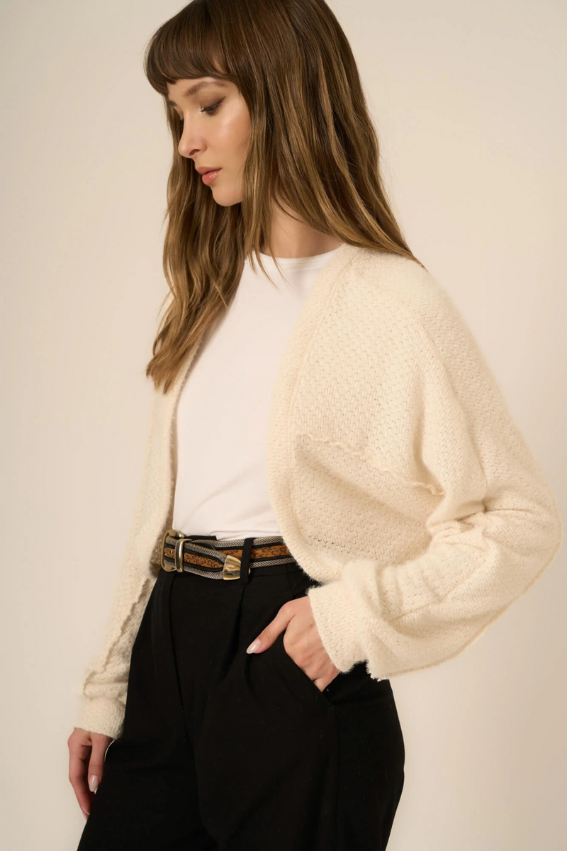 First Dibs Ivory Chenille Cardi