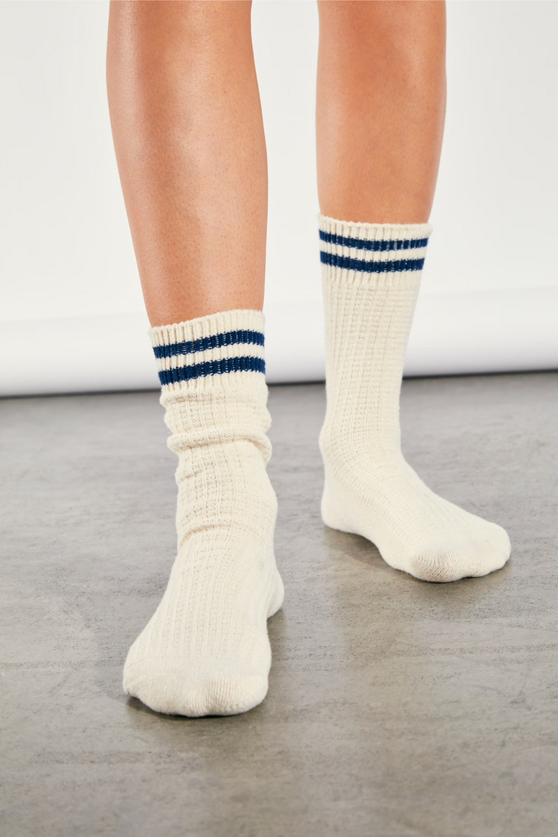 Jackson Navy Cozy Stripe Socks