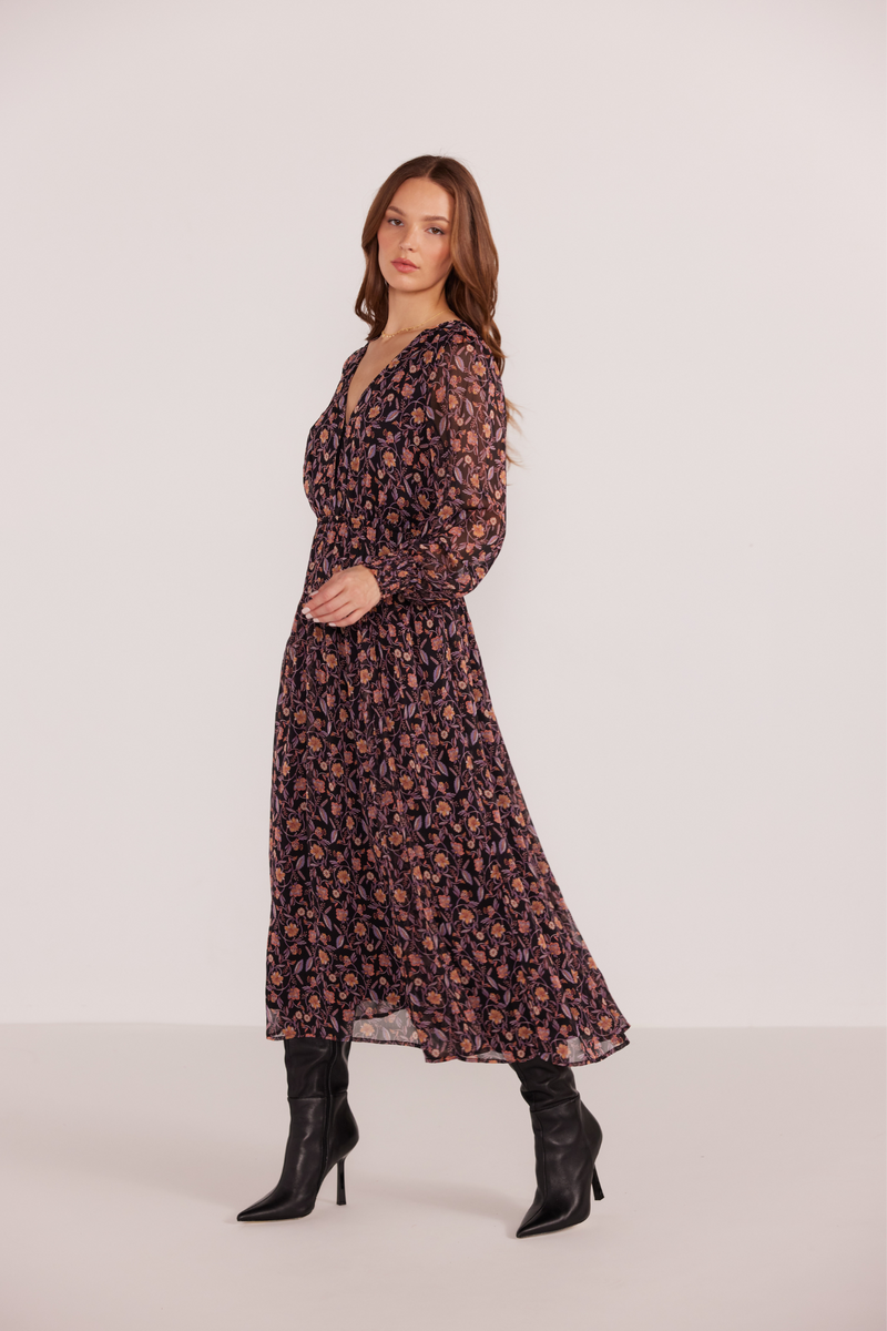 Regal Ditsy Floral Midi Dress