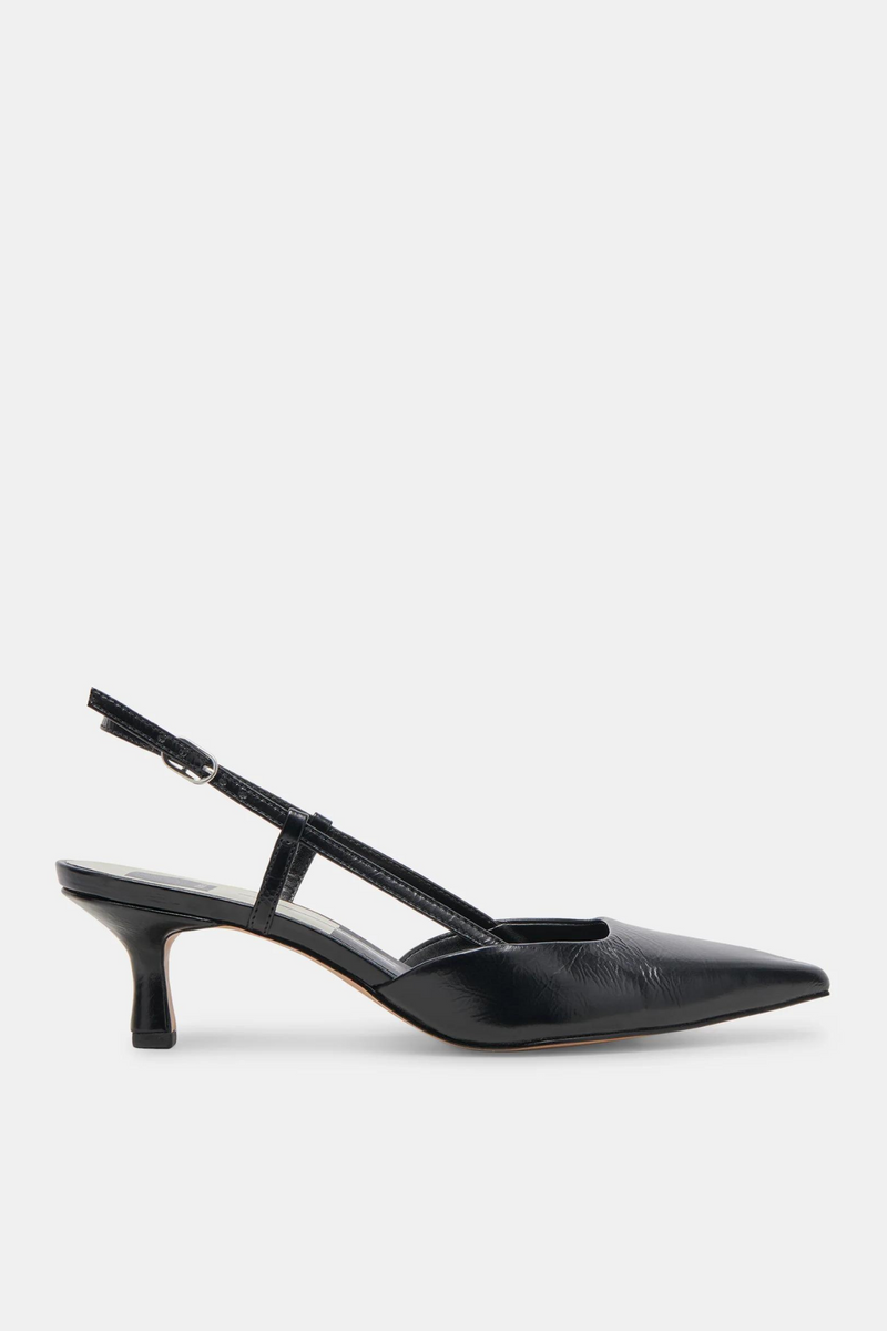 Odela Midnight Crinkle Leather Heel