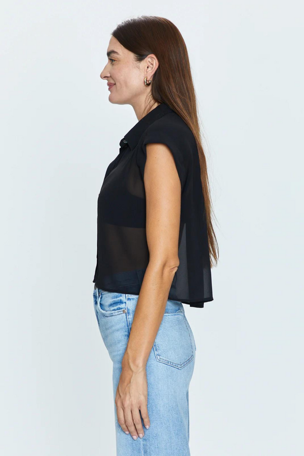 Lina Noir Sheer Top