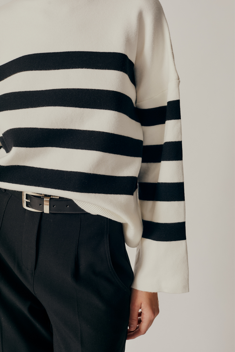 Livia Stripe Turtleneck Sweater