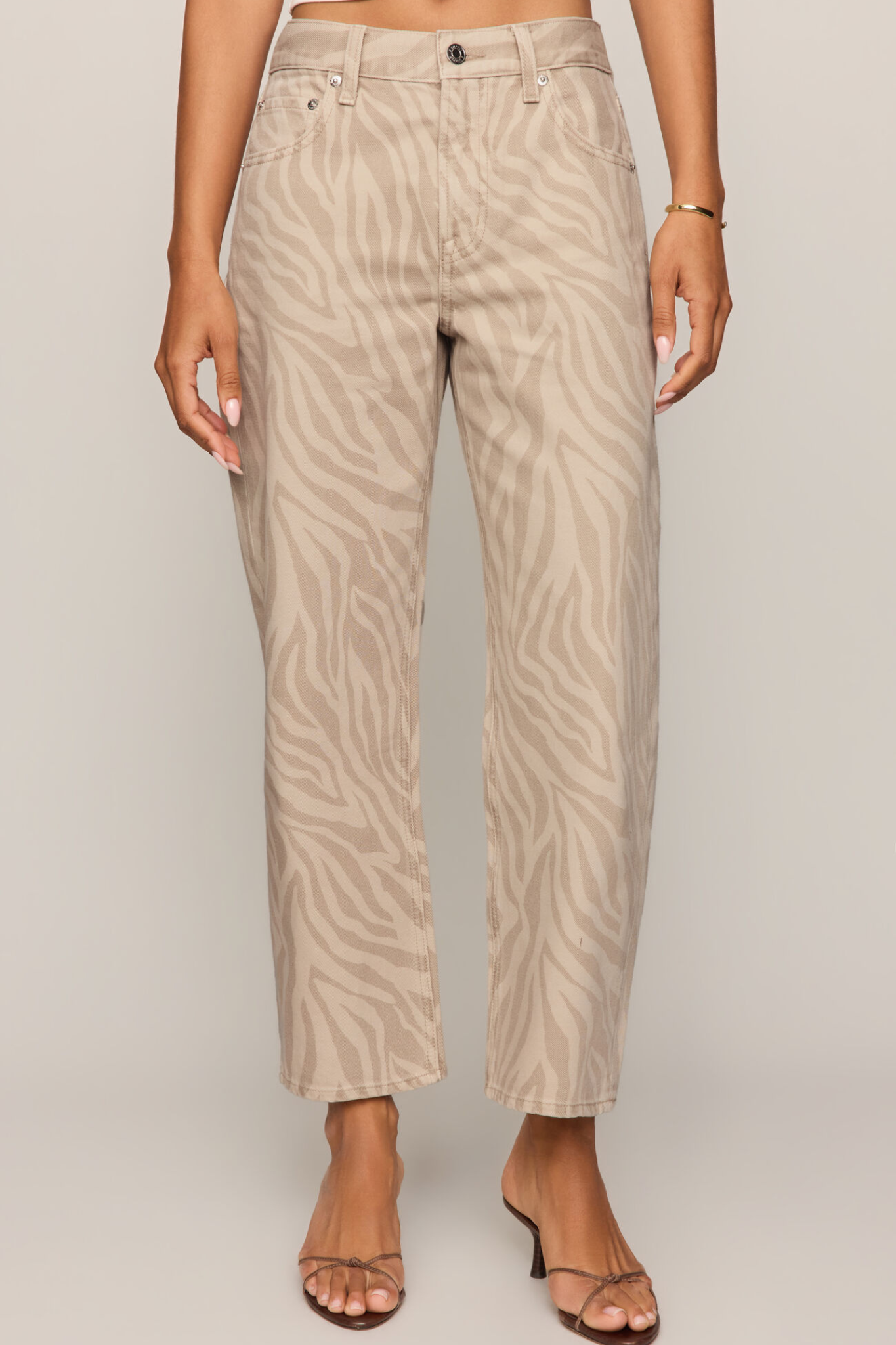 Off Duty Zebra Soapstone Mid Rise Bowed Ankle