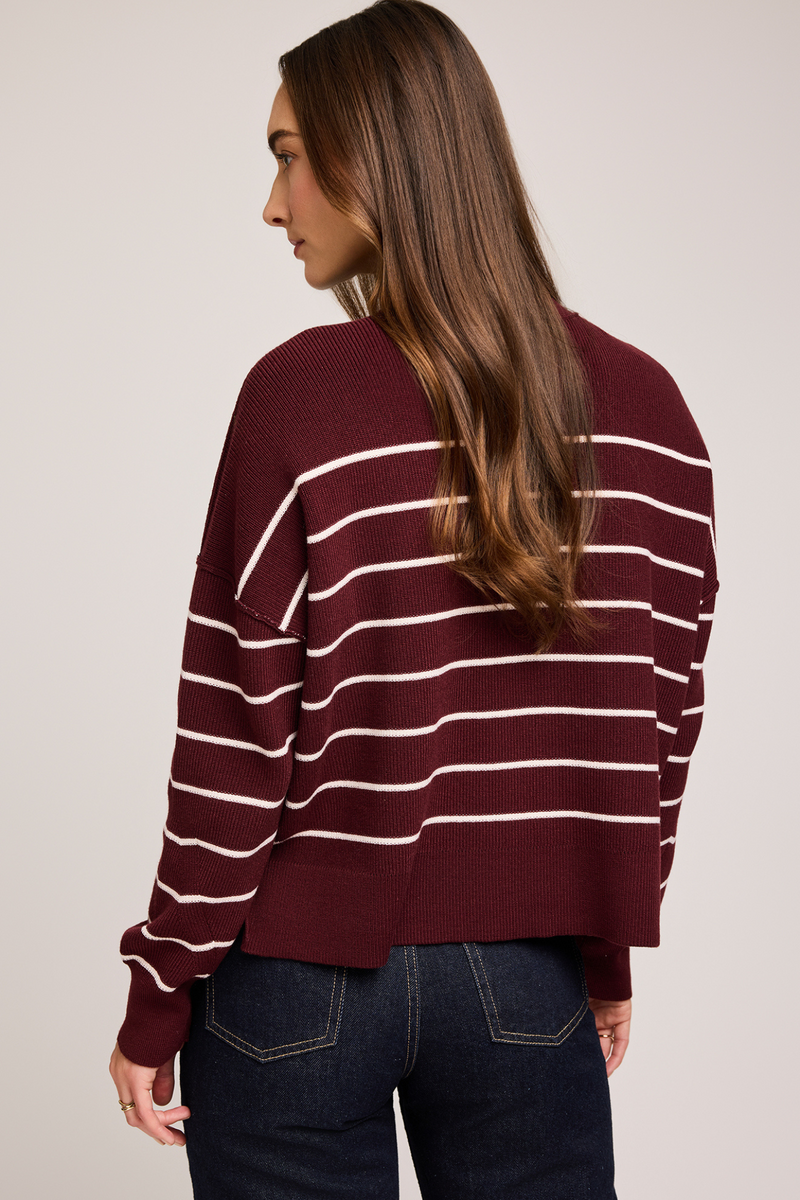 Echo Merlot Stripe Sweater