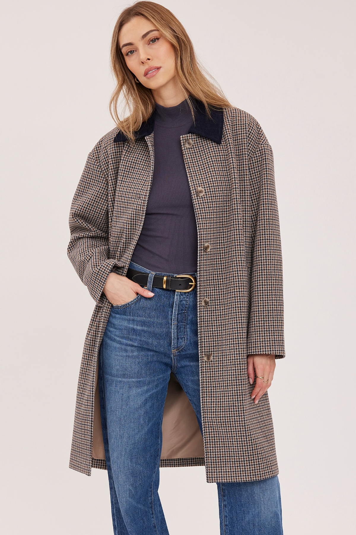 Millie Navy Tweed Coat
