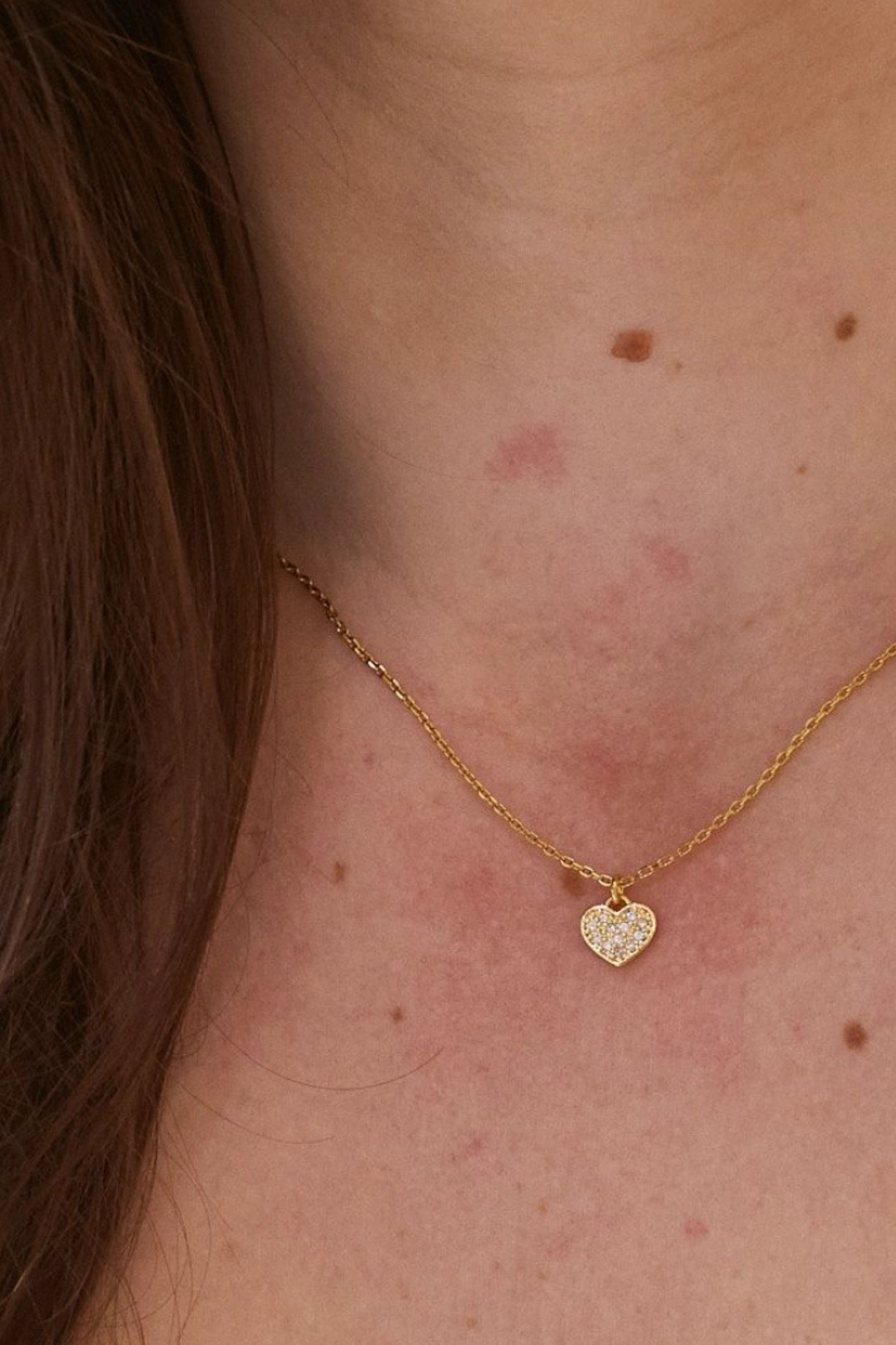 Gold Crystal Heart Necklace