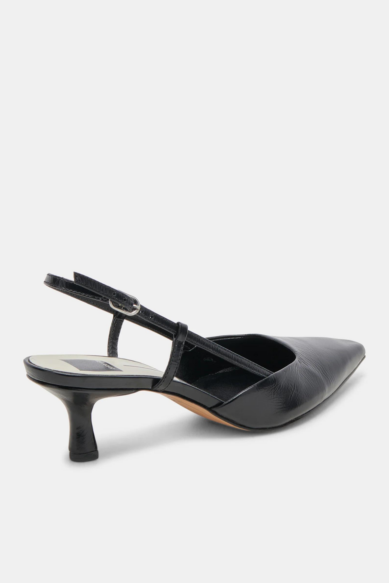 Odela Midnight Crinkle Leather Heel