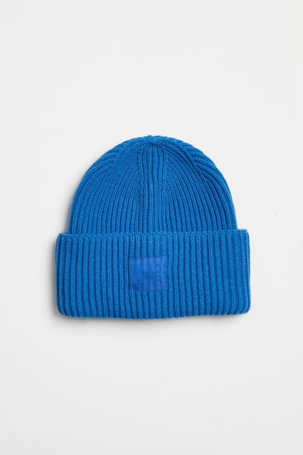 Cobalt Ribbed Knit Beanie