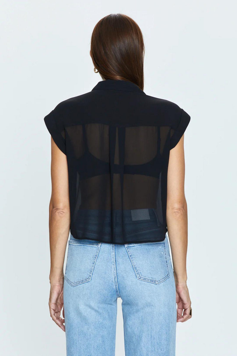 Lina Noir Sheer Top