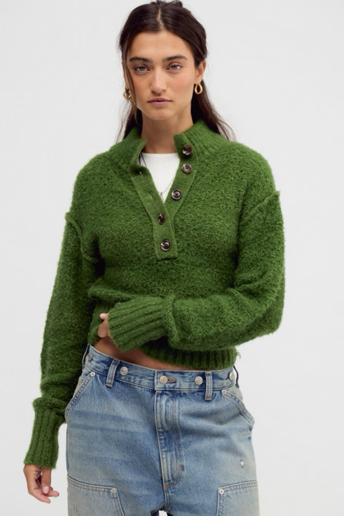 Tucked Courtyard Henley Pullover