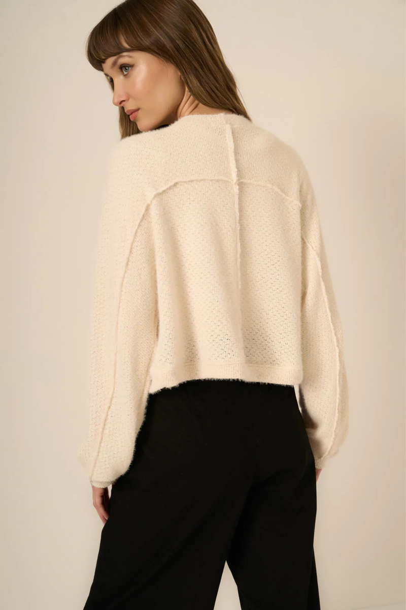 First Dibs Ivory Chenille Cardi