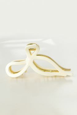 Sabrina Ivory Bow Claw Clip