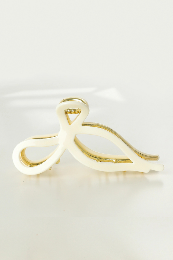 Sabrina Ivory Bow Claw Clip