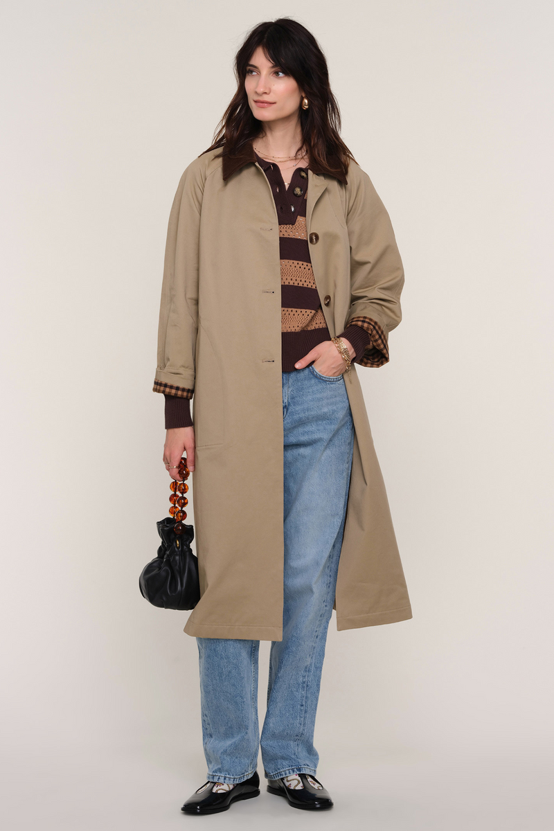 Beatriz Khaki Trench Coat