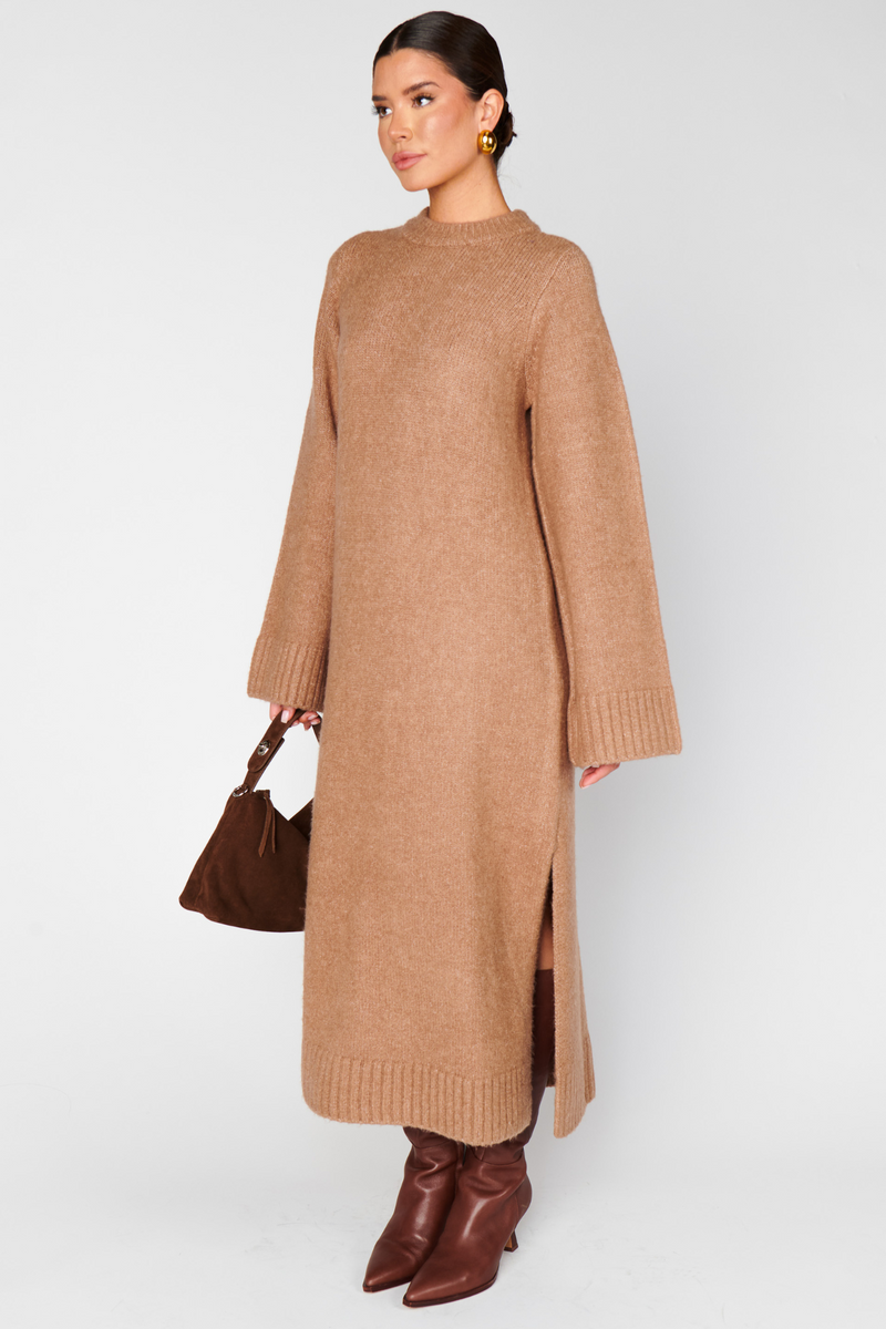 Lorraine Maple Knit Sweater Dress