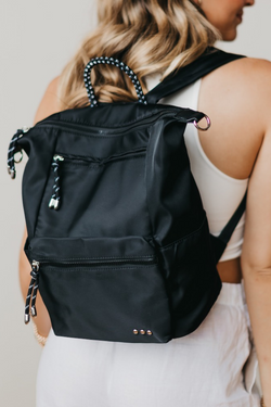 Ryanne Black Roped Backpack