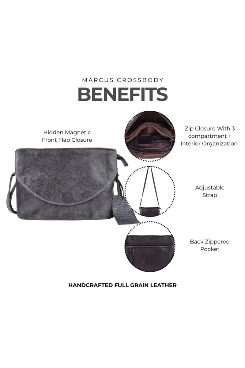 Marcus Cognac Leather Crossbody Bag