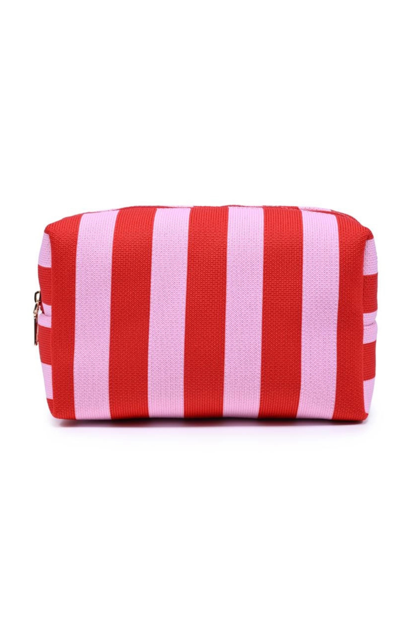 Red/Pink Stripe Cosmetic Bag