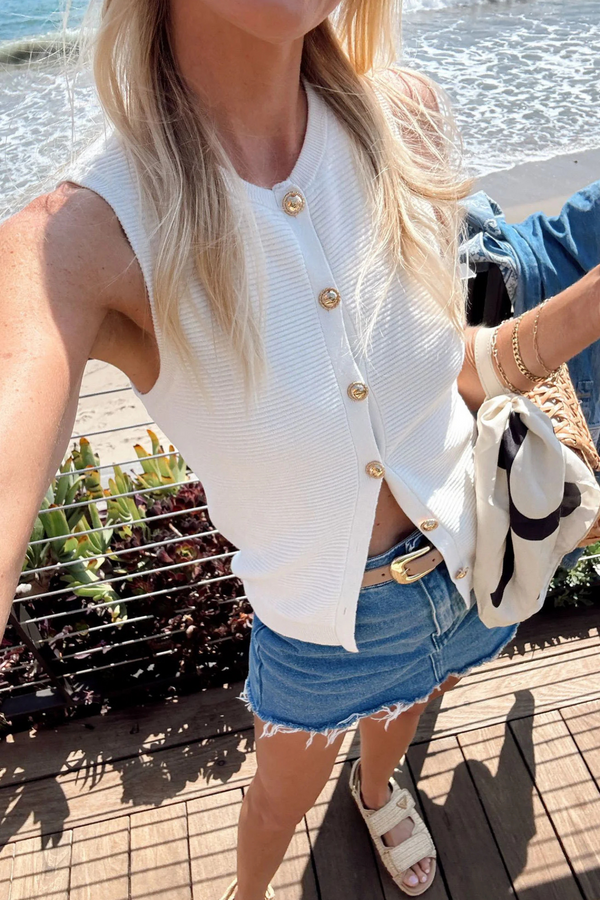 Devin White Knit Tank