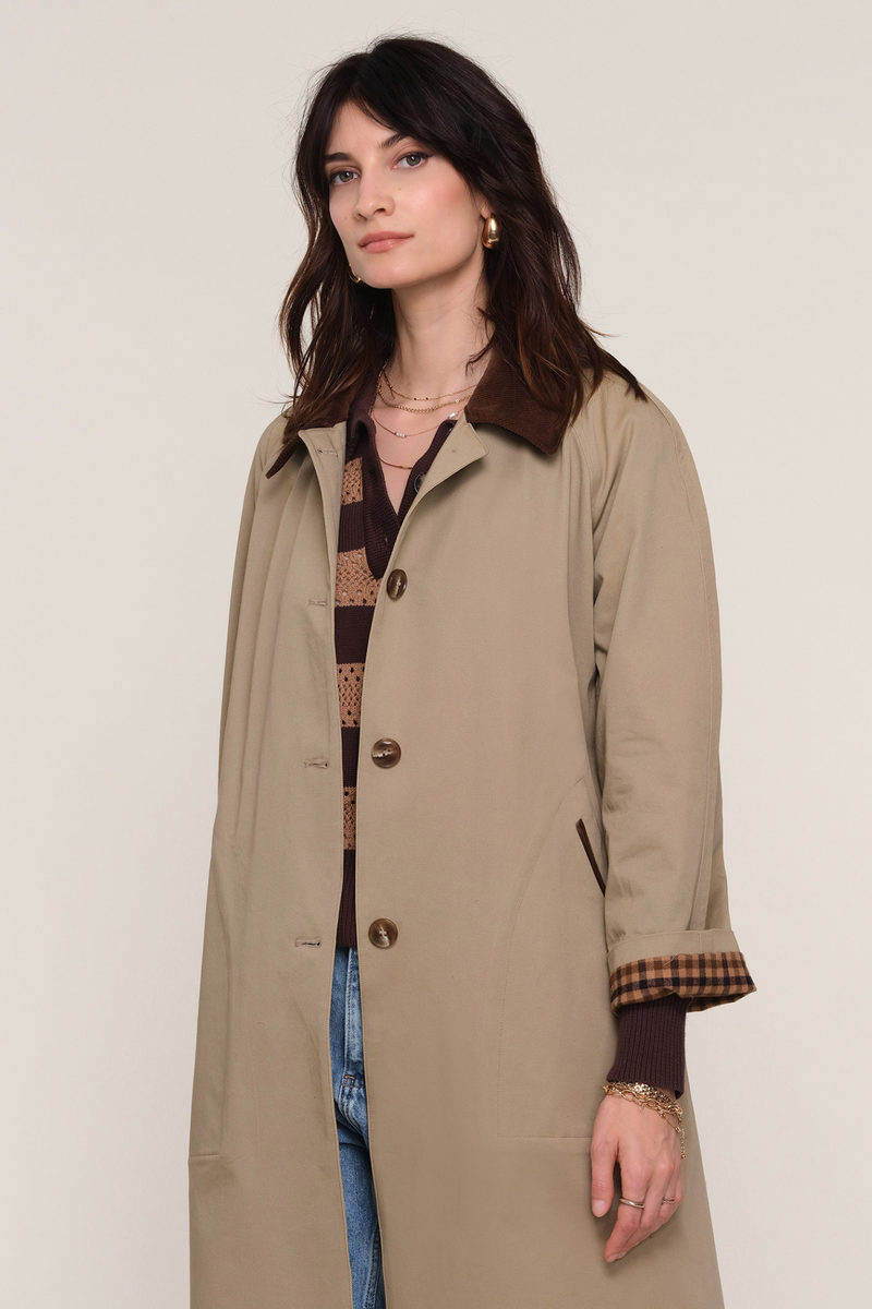 Beatriz Khaki Trench Coat