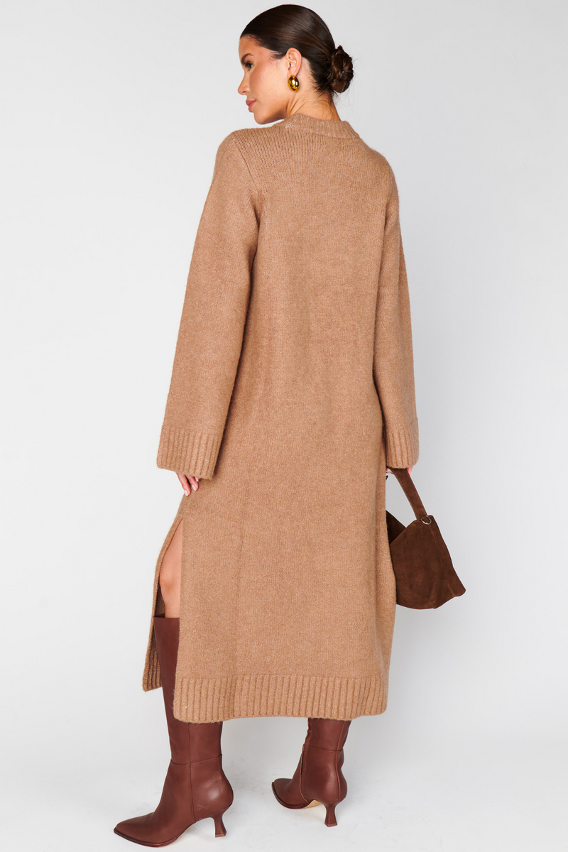 Lorraine Maple Knit Sweater Dress