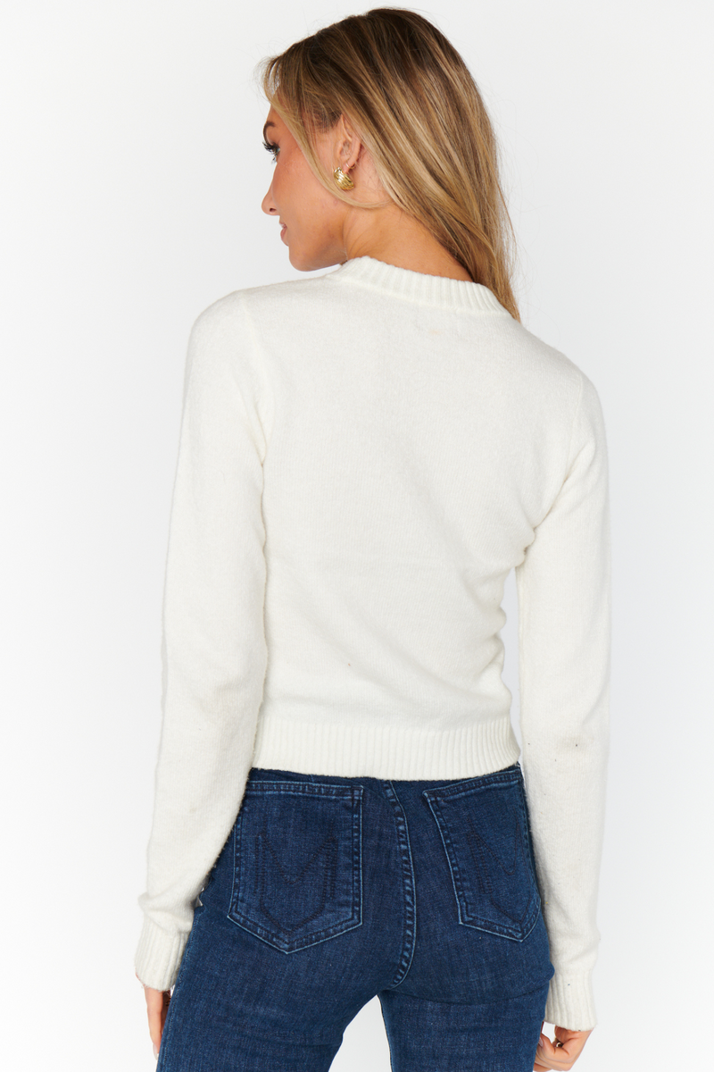 Tuck In Cream Knit Sweater