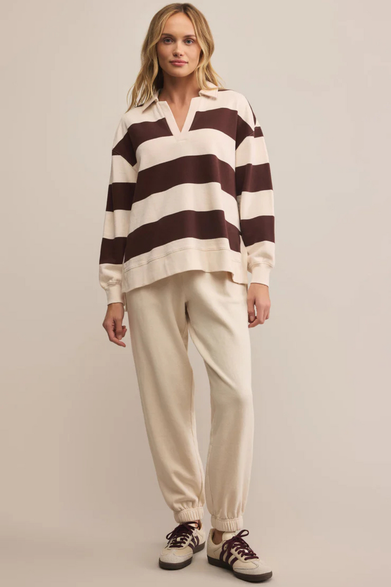 Rugby Sandalwood Stripe Henley